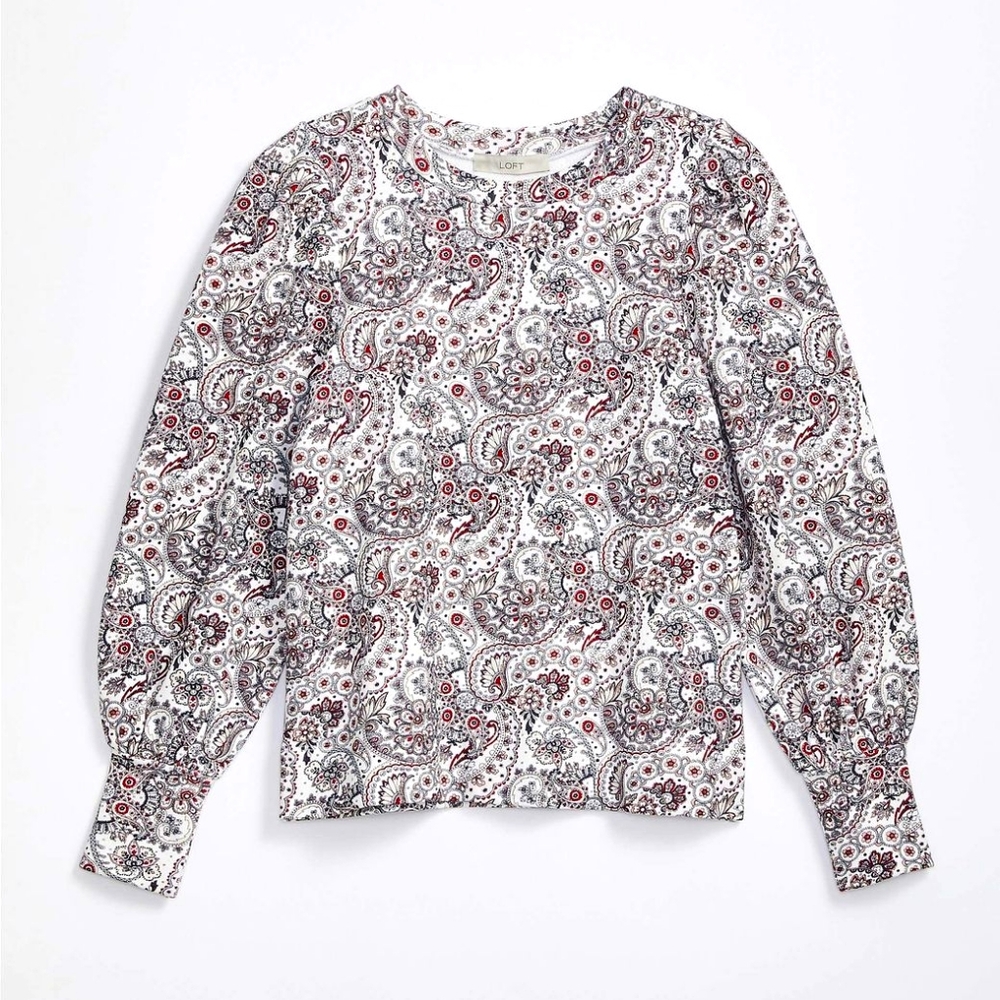 Ann Taylor Loft Puffed Sleeve Sweatshirt NWT